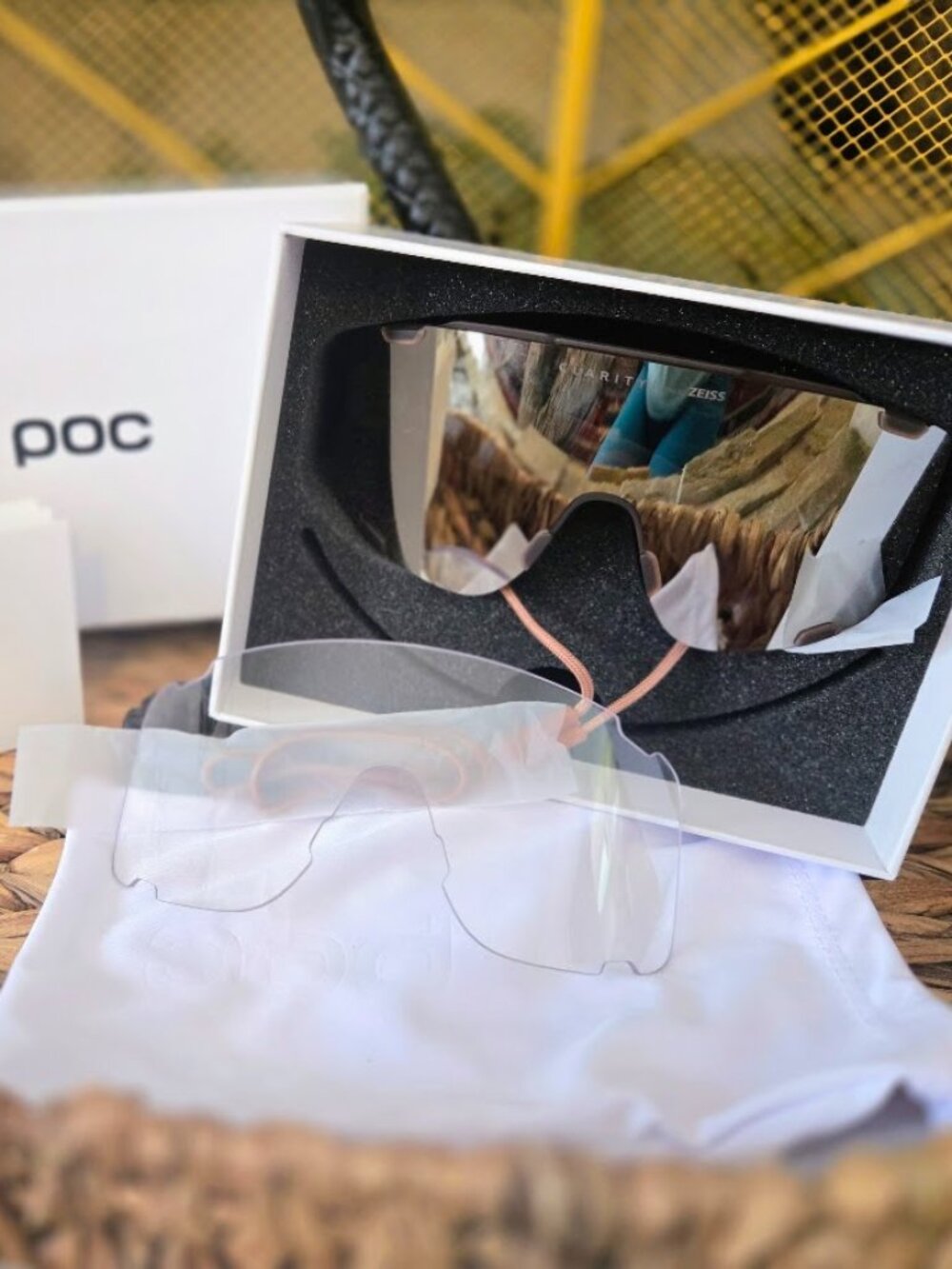 NEW POC Devour Sunglasses Brown Frame + Extra Clear Lens & Box